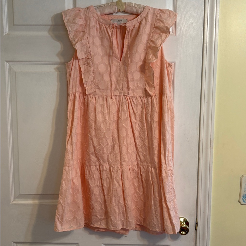 Lift Dress. peach with gold threading size medium